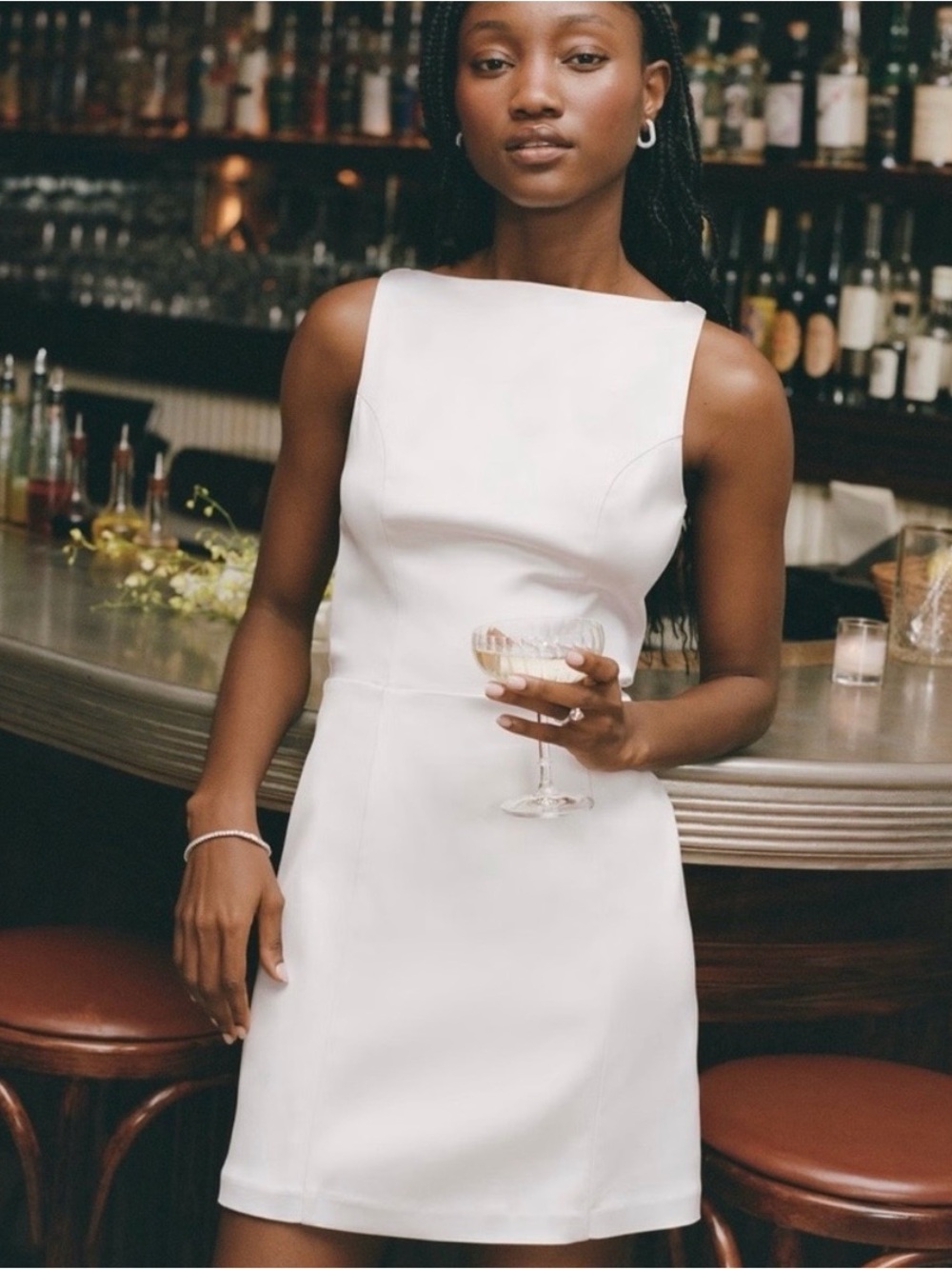 Abercrombie & Fitch White Sleeveless Mini Dress